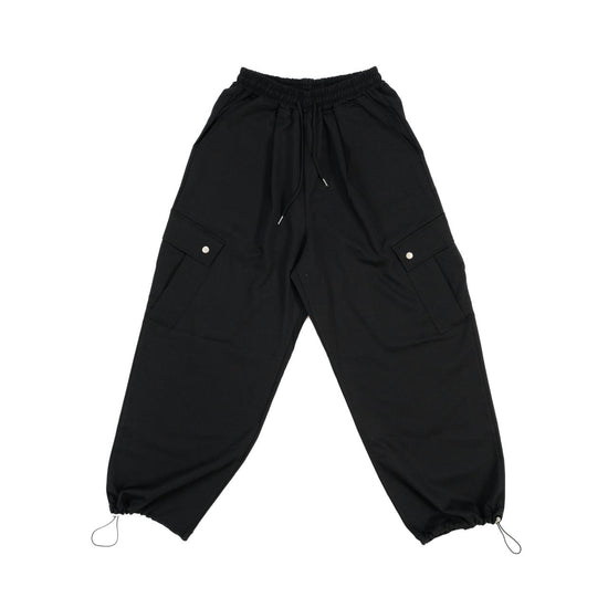 MENS SNAP BUTTON CARGO PANTS BLACK