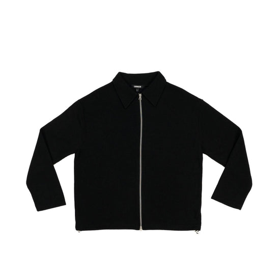 MEN'S COLLAR ZIPPER CARDIAGAN BLACK