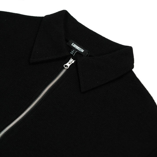 MEN'S COLLAR ZIPPER CARDIAGAN BLACK