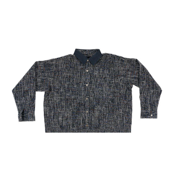 MENS DENIM COLLAR TWEED JACKET NAVY