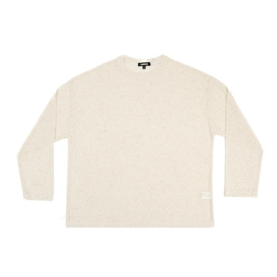MENS LINEN BLEND LONG SLEEVE T-SHIRT OATMEAL
