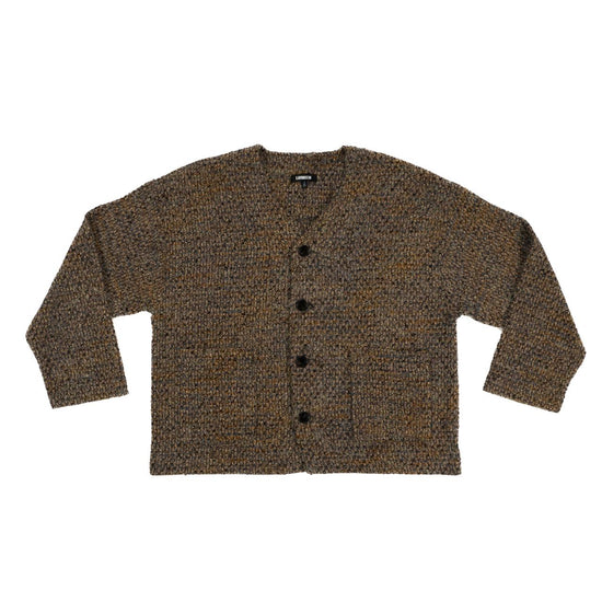 MENS WOOL TWEED CARDIGAN BROWN