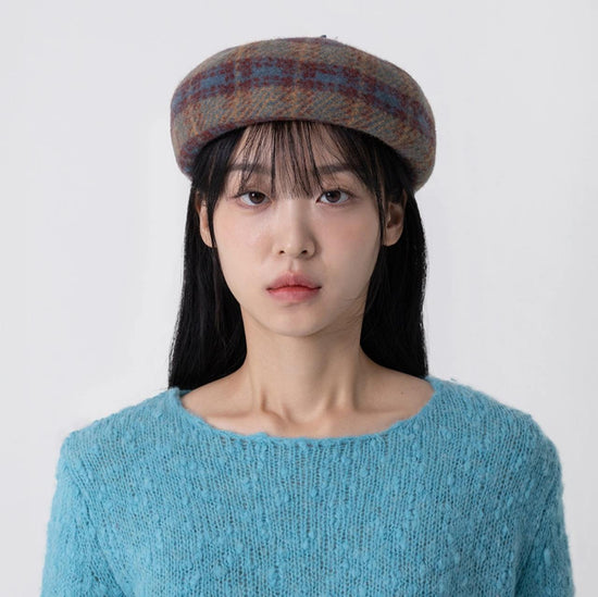 TARTAN BERET BEIGE
