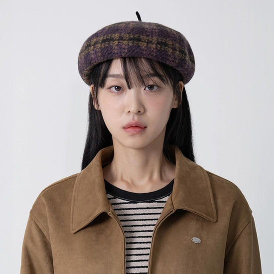 TARTAN BERET PURPLE