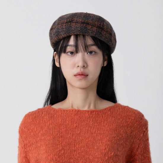 TARTAN BERET BROWN