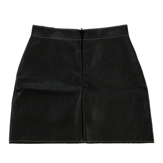 MODERN STITCT LEATHER MINI SKIRT BLACK