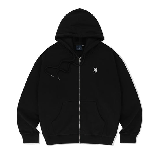 SPOUT LOGO ZIP UP HOODIE BLACK