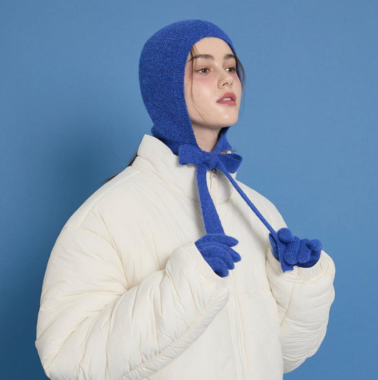 HAIRY RIBBON BALACLAVA BLUE