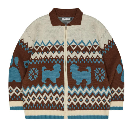 PUPPY COWICHAN ZIP-UP CARDIGAN IVORY