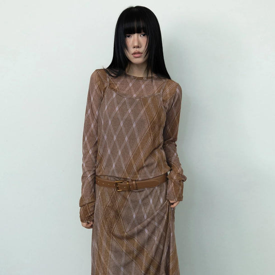 SHEER CHECK BUSTIER OPS PINK