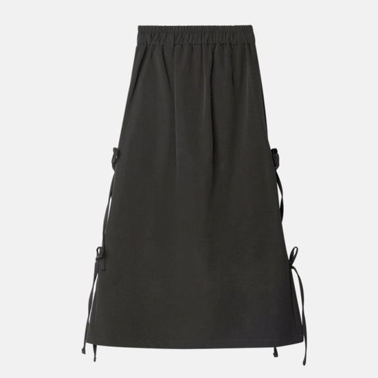 SIDE RIBBON SNOW SKIRT CHARCOAL