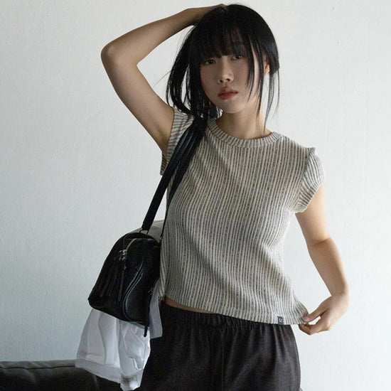 VERTICAL LINE LABEL T-SHIRT IVORY
