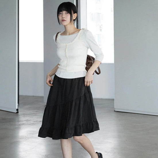 CASCADE NYLON SKIRT BLACK