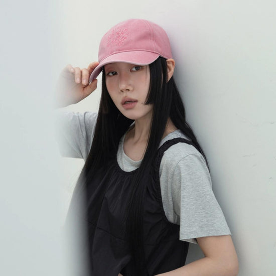 NICE TRIP CHAIN STITCH BALL CAP PINK
