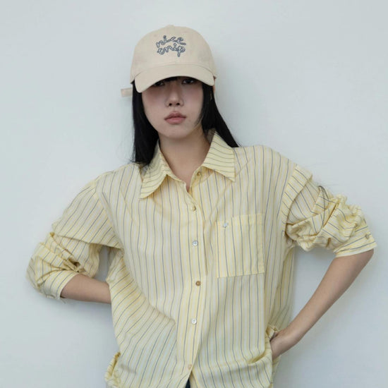 NICE TRIP CHAIN STITCH BALL CAP IVORY