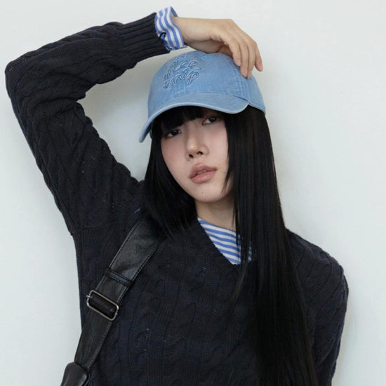 NICE TRIP CHAIN STITCH BALL CAP BLUE