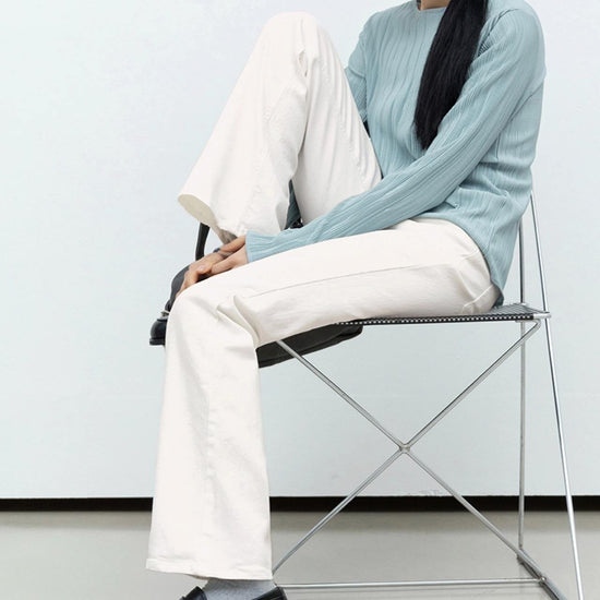 VERSATILE BOOTS CUT PANTS IVORY