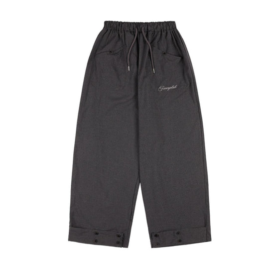 CLASSIC BUTTON BANDING SLACKS CHARCOAL
