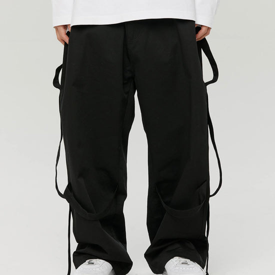 WIDE BONDAGE PANTS BLACK