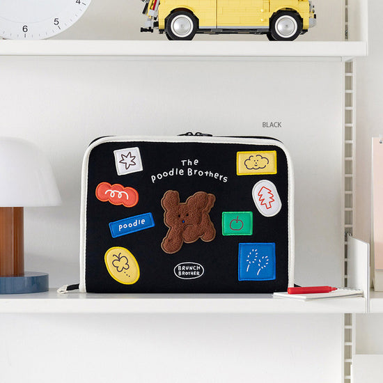11 TYPE POODLE OPEN IPAD POUCH BLACK