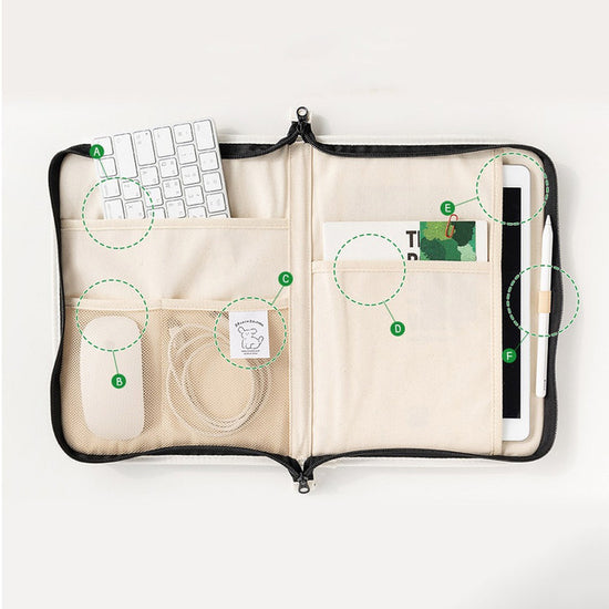 11 TYPE POODLE OPEN IPAD POUCH BLACK