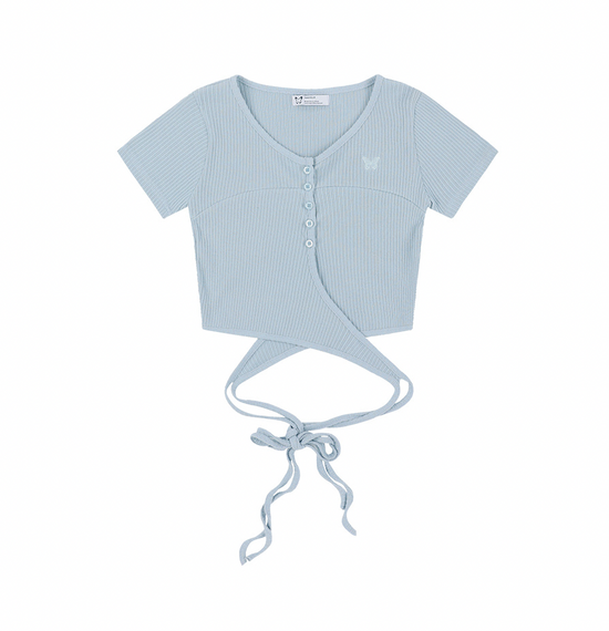 BACK STRAP CROP TOP LIGHT BLUE