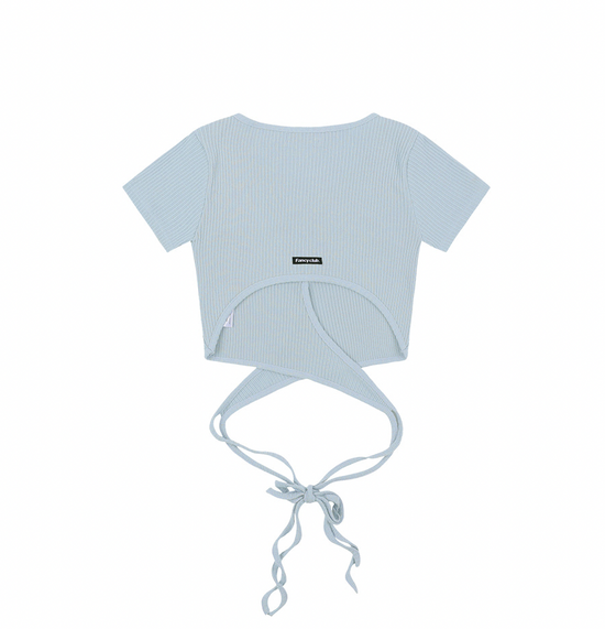 BACK STRAP CROP TOP LIGHT BLUE