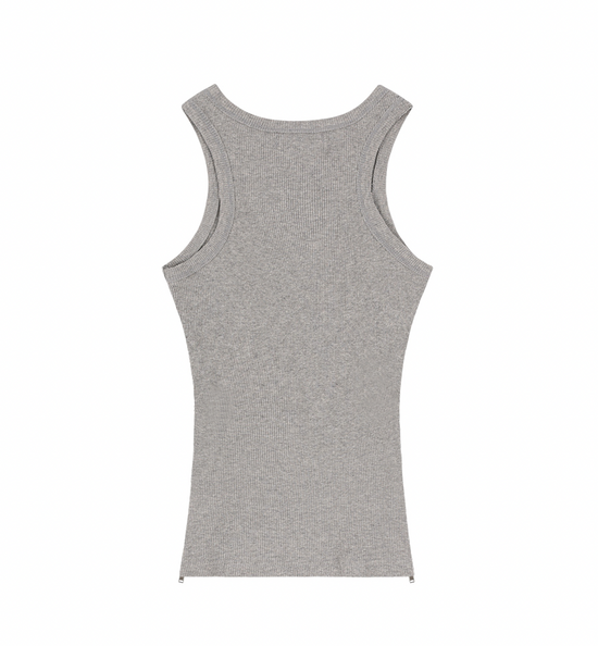 COMFORT ZIPPER SLEEVELESS GRAY