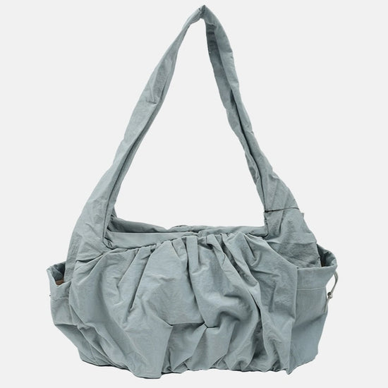 SHIRRING TOTE BAG BLUE