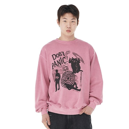 DON’T PANIC PIGMENT SWEATSHIRT PINK