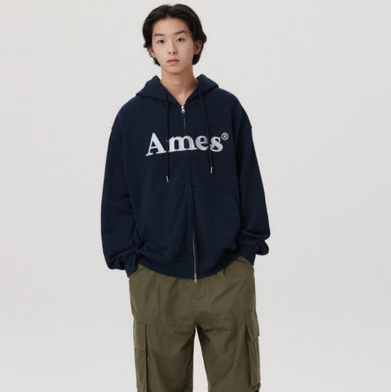 BASIC LOGO HOODIE ZIP UP O NAVY