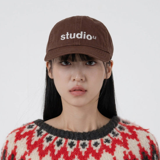 STUDIO3.3 ONE COLOR BALL CAP BROWN