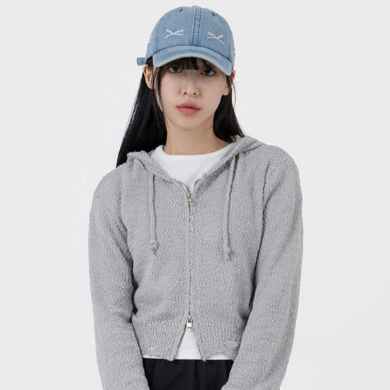 RIBBON DENIM BALL CAP BLUE