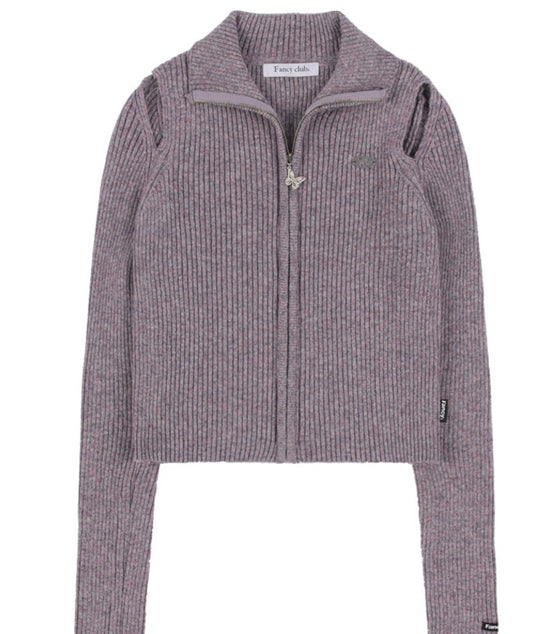 CUT-OUT 2 WAY ZIP-UP PURPLE