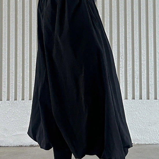 MAXI PUMPKIN NYLON SKIRT CHARCOAL