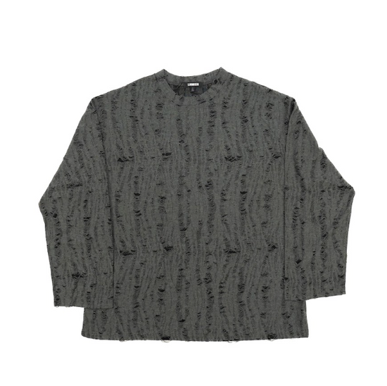 MEN'S GRUNGE LONG SLEEVE T-SHIRT CHARCOAL
