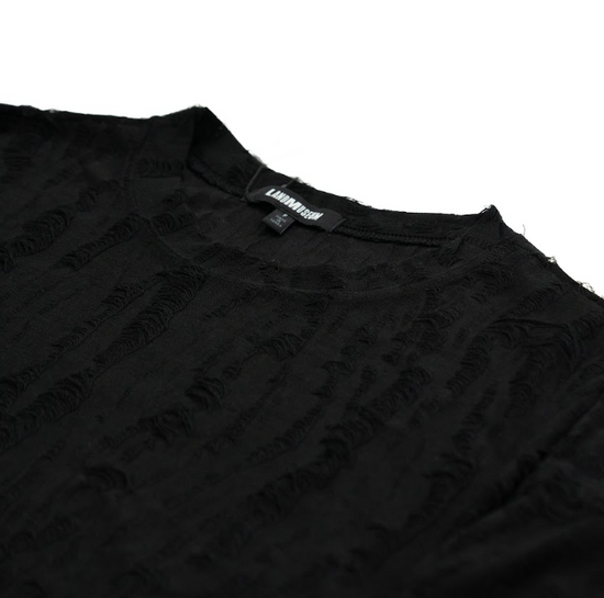 MEN'S GRUNGE LONG SLEEVE T-SHIRT BLACK