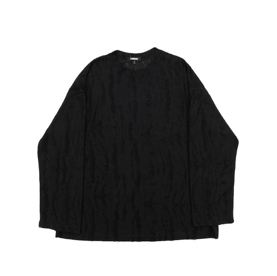 MEN'S GRUNGE LONG SLEEVE T-SHIRT BLACK