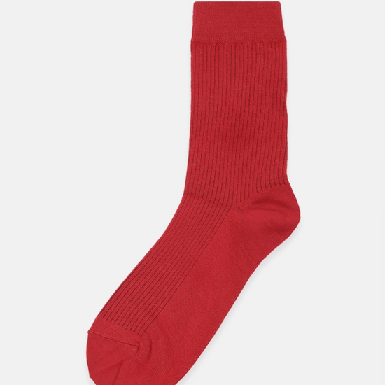 DAILY RIBBED HIGH SOCKS RED