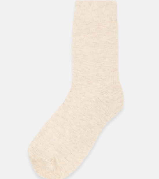 DAILY RIBBED HIGH SOCKS IVORY
