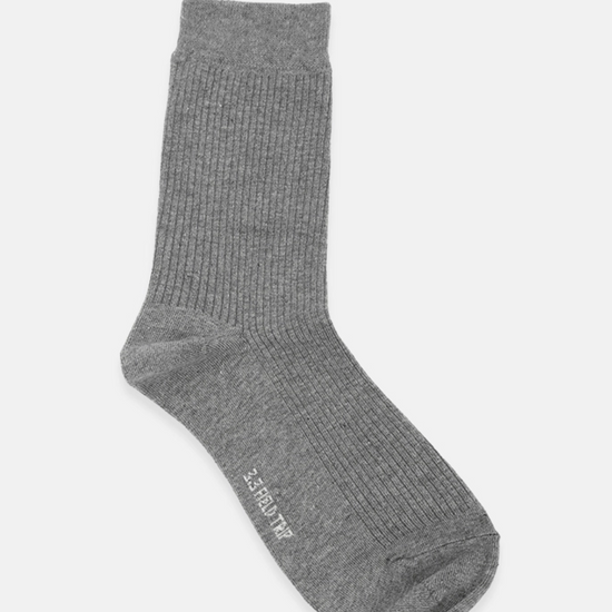 DAILY RIBBED HIGH SOCKS GREY