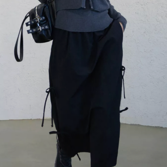 DOUBLE STRING SKIRT BLACK