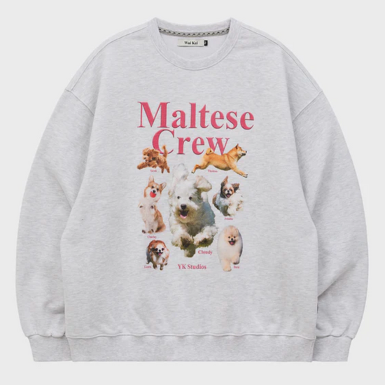 MALTESE CREW SWEATSHIRT LIGHT GREY
