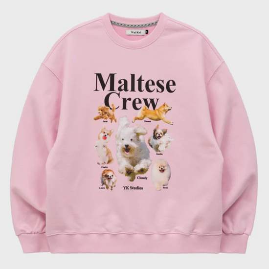 MALTESE CREW SWEATSHIRT LIGHT PINK