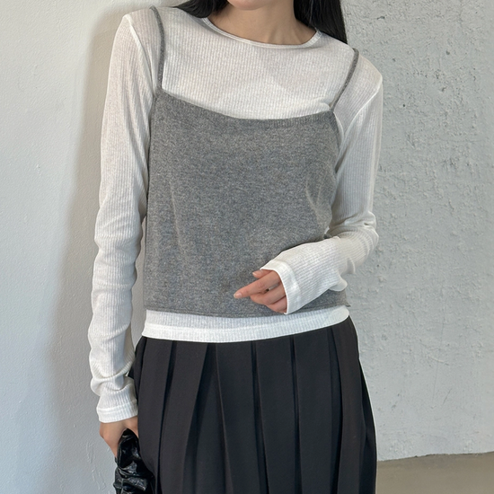 WOOL KNIT BUSTIER GREY