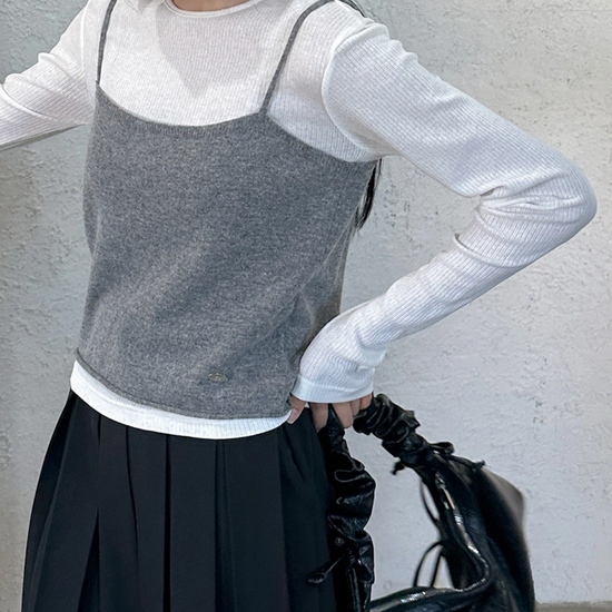 WOOL KNIT BUSTIER GREY
