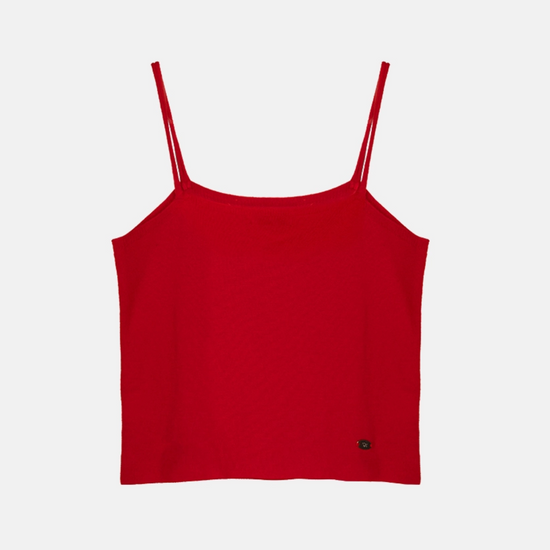 WOOL KNIT BUSTIER RED