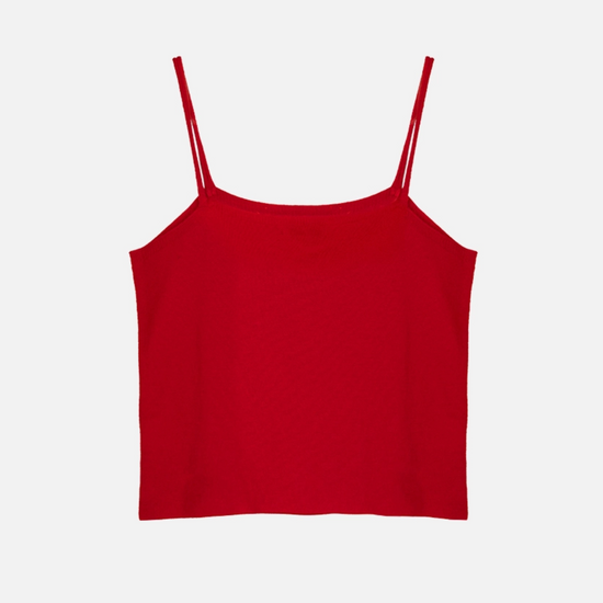 WOOL KNIT BUSTIER RED