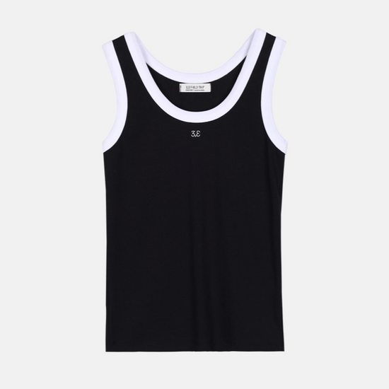 COLOR BLOCK LOGO SLEEVELESS BLACK
