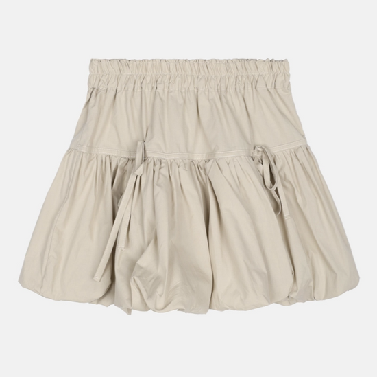 COTTON RIBBON BALLOON SKIRT BEIGE